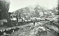 A railroad connected the lower mill with timber sites in 1891.