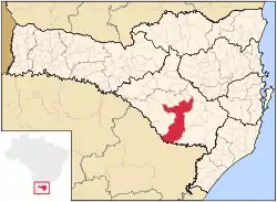 Location in the state of Santa Catarina and Brazil