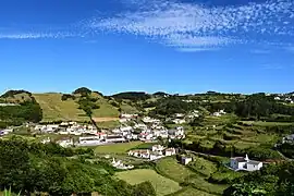 The main village of Santa Bárbara located in the valley of the same name, in the interior of the island of Santa Maria