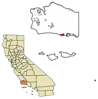 Location of Goleta in Santa Barbara County, California.