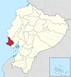 Location of Santa Elena Province in Ecuador