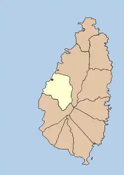 Boundary of Anse la Raye District in Saint Lucia with location of city