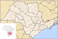 Location of Campos do Jordão in the state of São Paulo