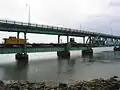 Nuclear fuel transport train leaving Kittery