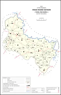 Map showing Kilauli (#393) in Sataon CD block