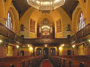 View of the nave and organ