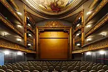 An empty Graslin Theatre, facing the stage