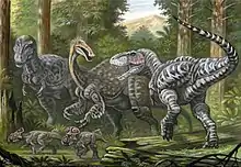 Tarbosaurus illustration showing the environment