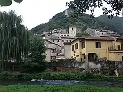 View of Scheggino from the riverside