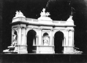 Scale model of the entrance to Schenley Park in Pittsburgh, circa 1900