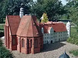 Model of Dargun Abbey and Palace prior to destruction in WW2