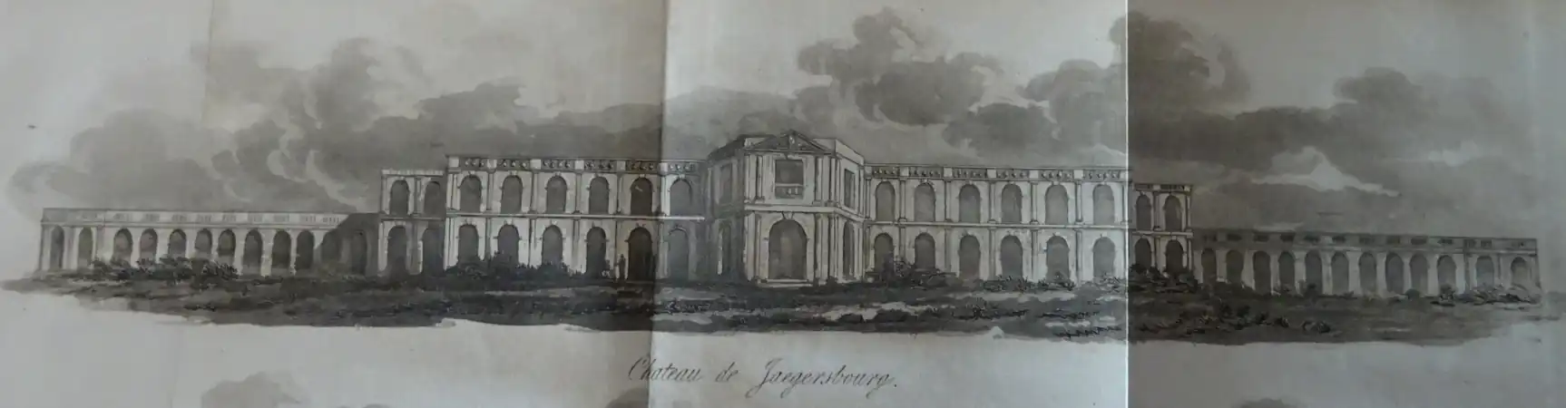 Schloss Jägersburg in ruins in 1802