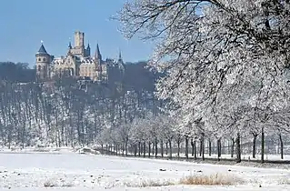 View from the south, in winter