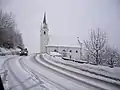 Village church in winter