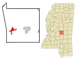 Location of Morton, Mississippi