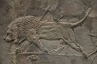 Assyrian low relief, Lion Hunt of Ashurbanipal, North Palace, Nineveh