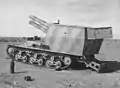 Abandoned Sd.Kfz. 135/1 with recoil brake extended, Libya 1943