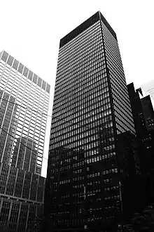 Seagram Building seen from across the street on "Park" and 52nd