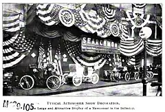 1901 Searchmont display at the Chicago Show on the cover of Automobile Topics