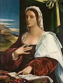 Said to be Vittoria Colonna, by 1525, already showing a very simplified treatment of form.