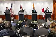 Secretary Blinken with Australian Foreign Minister Marise Payne, Japanese Foreign Minister Yoshimasa Hayashi, and Indian External Affairs Minister Subrahmanyam Jaishankar in Melbourne, Australia, February 2022