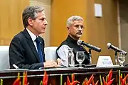 Secretary Blinken with Indian External Affairs Minister Dr. Subrahmanyam Jaishankar in New Delhi, India, July 2021