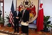 Secretary Blinken with Tongan Prime Minister Hu'akavameiliku in Nukuʻalofa, Tonga, July 2023