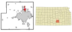 Location within Sedgwick County and Kansas