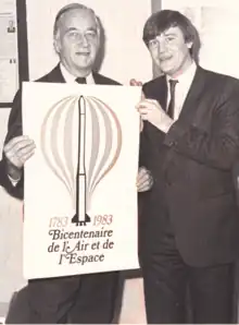 Senator Mathias with Bernard Le Grelle in the Paris Bicentennial Headquarters in December 1982.