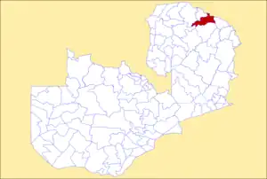 District location in Zambia