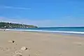 The far end of Sennen Cove Beach