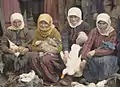 Women selling poultry at the market, 1913