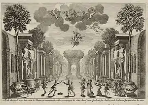 Act 2: Aeole and eight Venti raise Andromède into the clouds amid thunder and lightning