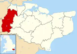 Sevenoaks shown within Kent