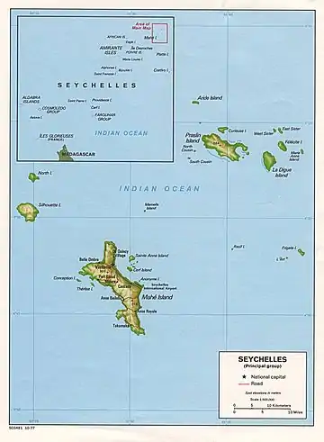 Map of the Seychelles