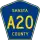 County Road A20 marker