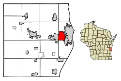 Location of Kohler in Sheboygan County, Wisconsin.