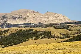 The "Sleeping Indian" series of rock formations on Sheep Mountain