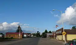 On main street, facing east