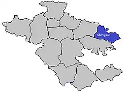 Location of Shevgaon  in Ahmednagar district in Maharashtra