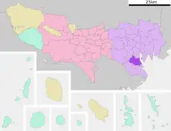 Location of Shinagawa in Tokyo