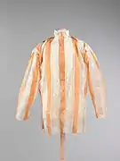 Early 19th century striped barong tagalog made from piña