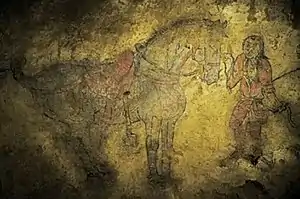 Shoroon Bumbagar tomb mural, Göktürk, 7th century CE.