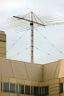 HF aerial on roof of the Chinese embassy, Berlin.