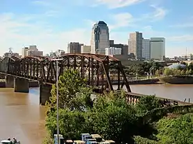 Skyline of Shreveport, third most populous municipality in Louisiana