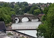 Another view, with the Frankwell Footbridge in the foreground, and normal river levels.