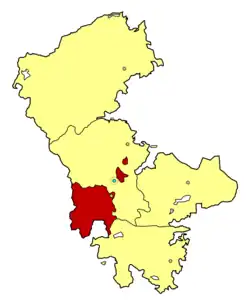 Map of Shusha District within NKAO