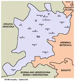 Map of Šid municipality