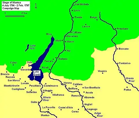 Siege of Mantua Campaign Map 1796–1797