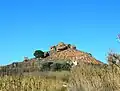 Hill in the Sierra de Arcos area with unusual rock formations on top